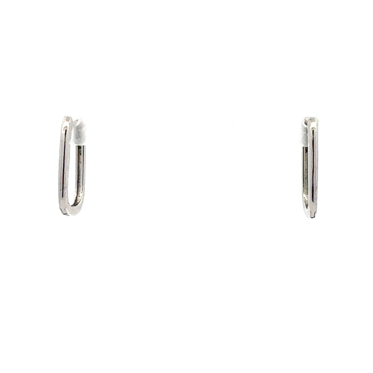 10K White Gold 0.15 cttw Diamond Square Hoop Earrings