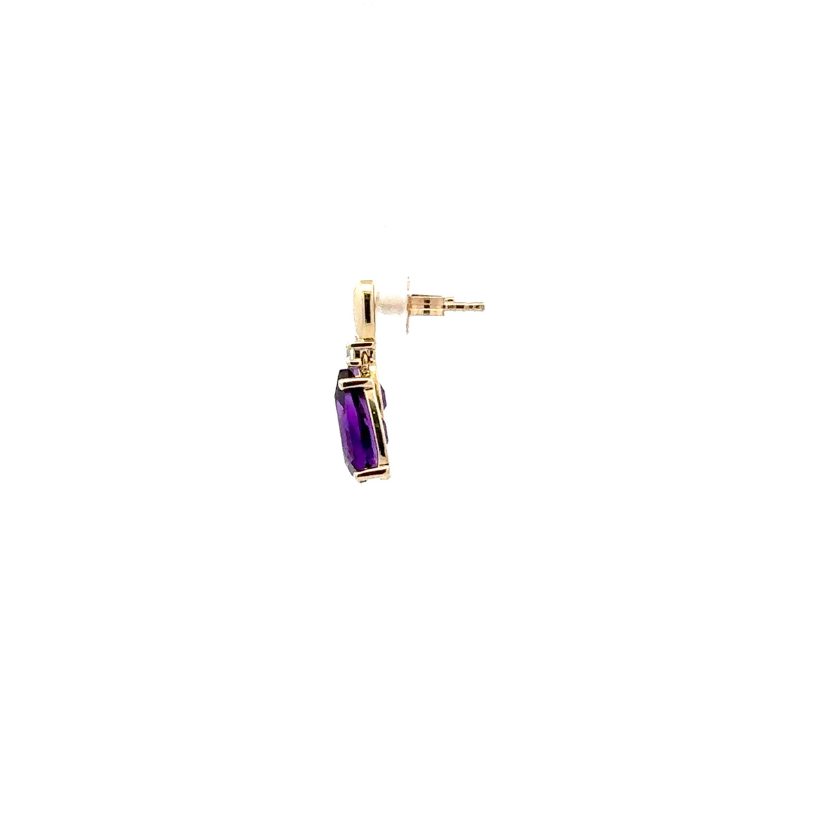 10K Yellow Gold Amethyst and Canadian Diamond Earrings