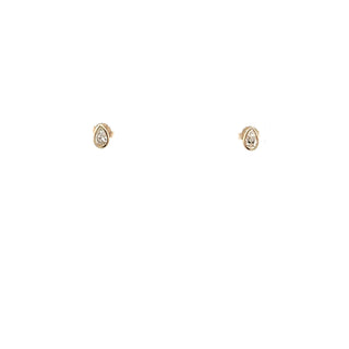 10K Lab Grown Diamond Bezel Stud Earrings