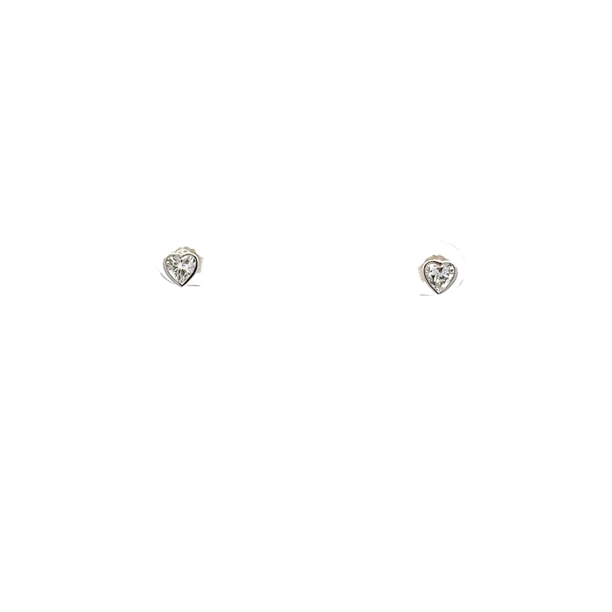 10K Lab Grown Diamond Bezel Stud Earrings