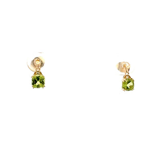 10K Yellow Peridot and Diamond Earring