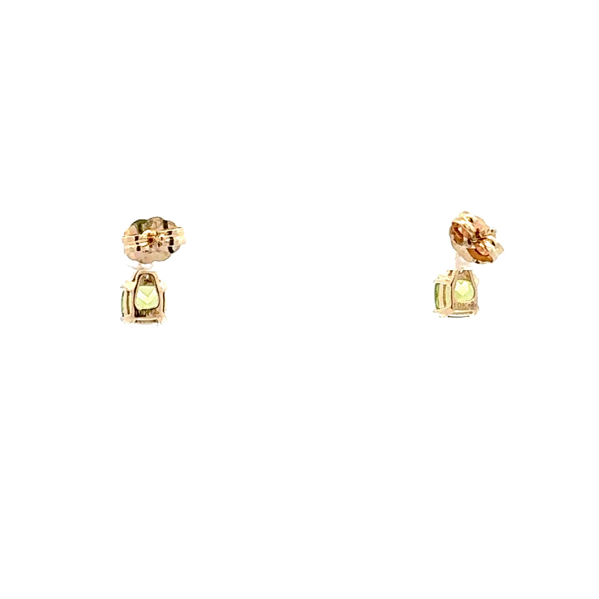 10K Yellow Peridot and Diamond Earring