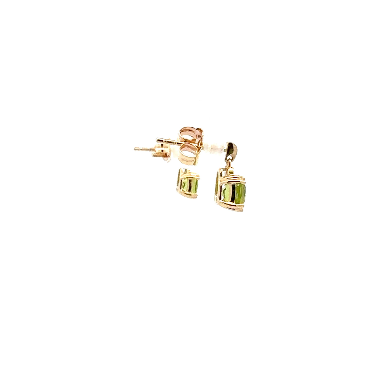 10K Yellow Peridot and Diamond Earring