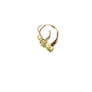 10K Yellow Gold Peridot and Diamond Earring