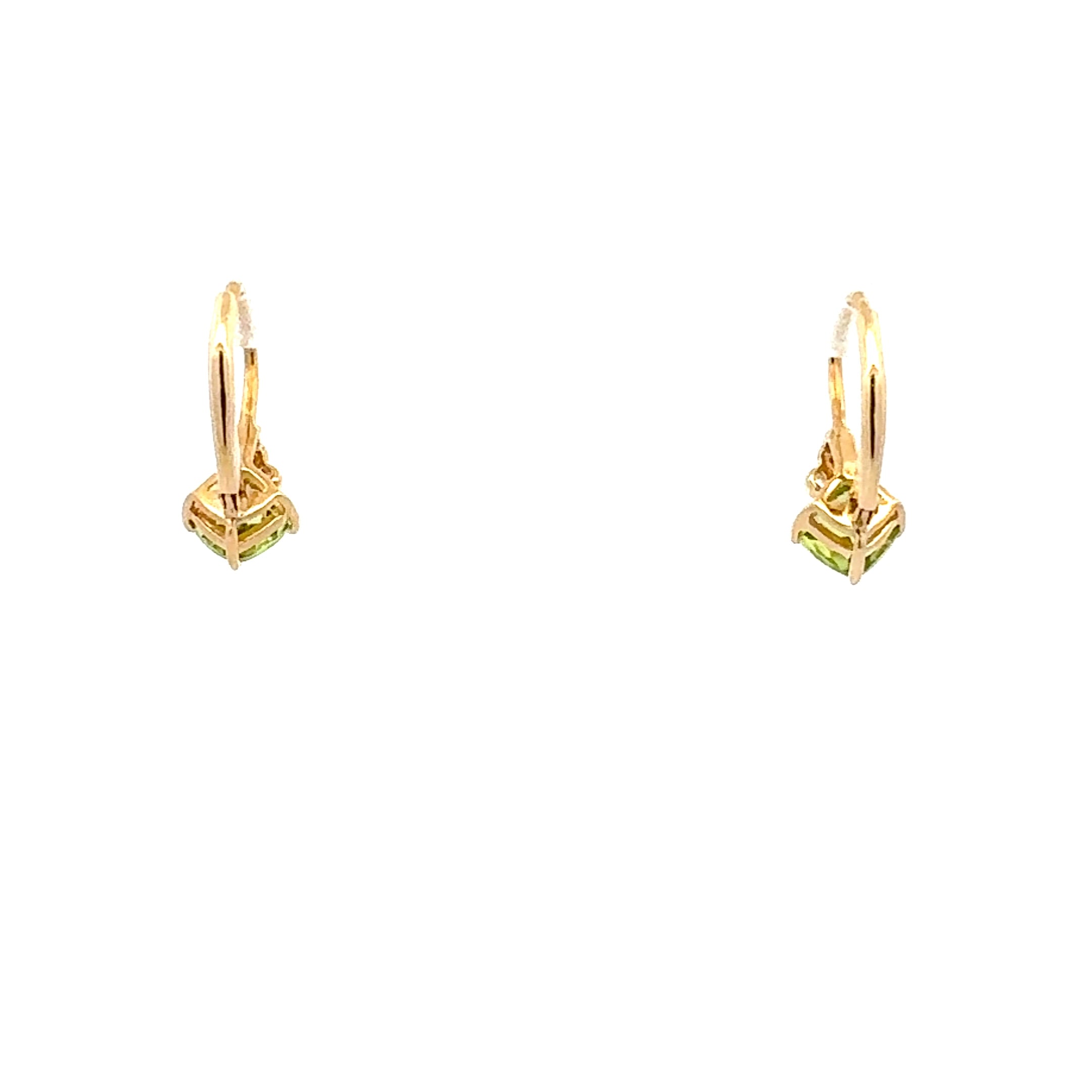 10K Yellow Gold Peridot and Diamond Earring