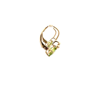 10K Yellow Gold Peridot and Diamond Earring