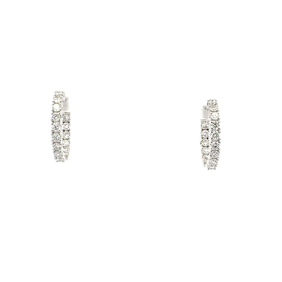10K White Gold 0.50cttw Lab Grown Diamond Huggie / Hoop Earrings