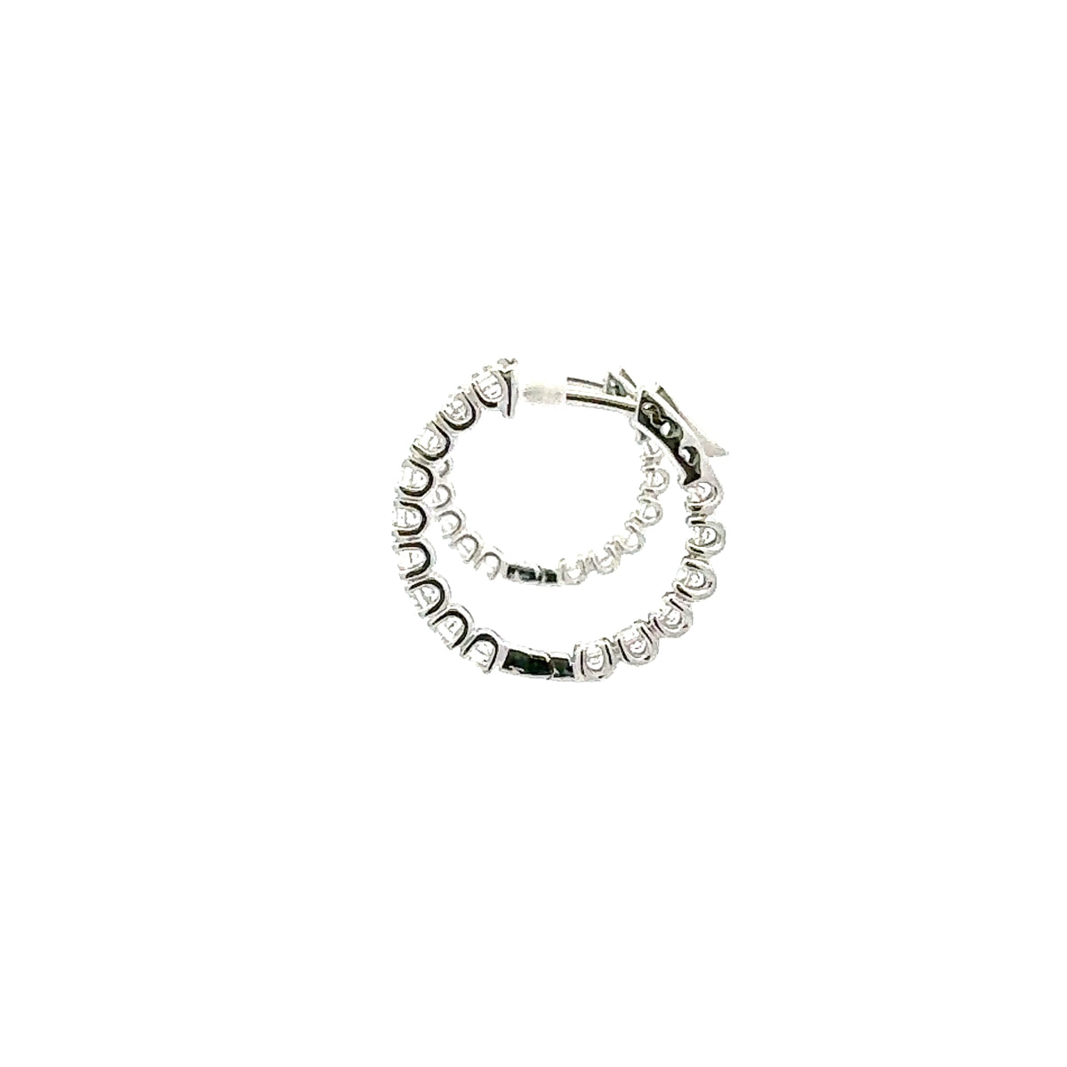 10K White Gold 0.50cttw Lab Grown Diamond Huggie / Hoop Earrings