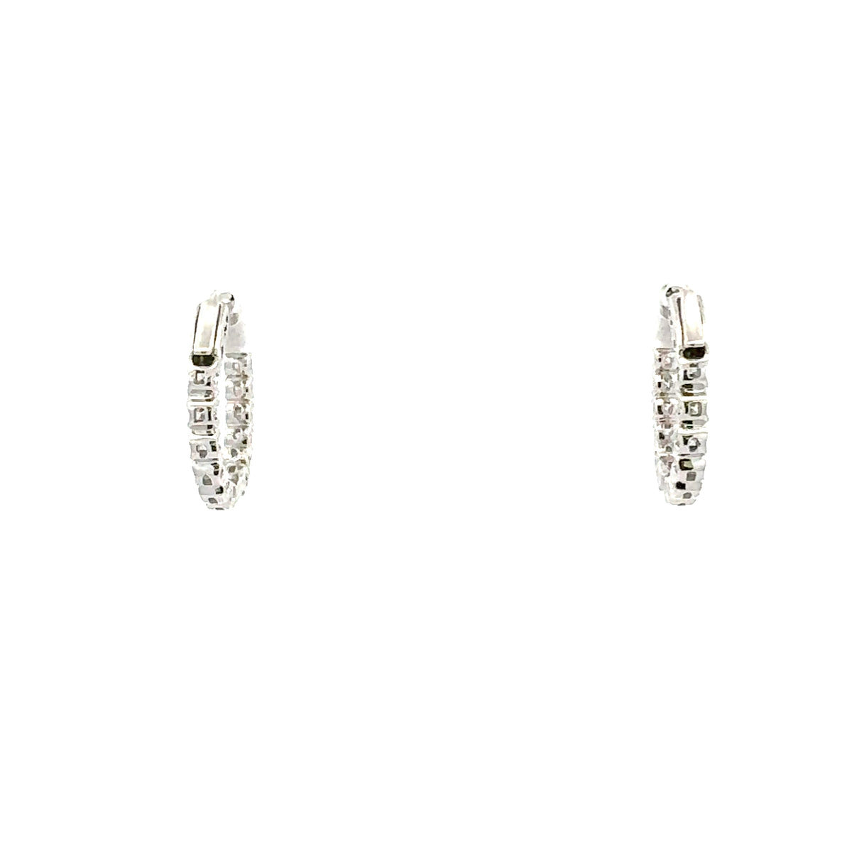 10K White Gold 0.50cttw Lab Grown Diamond Huggie / Hoop Earrings