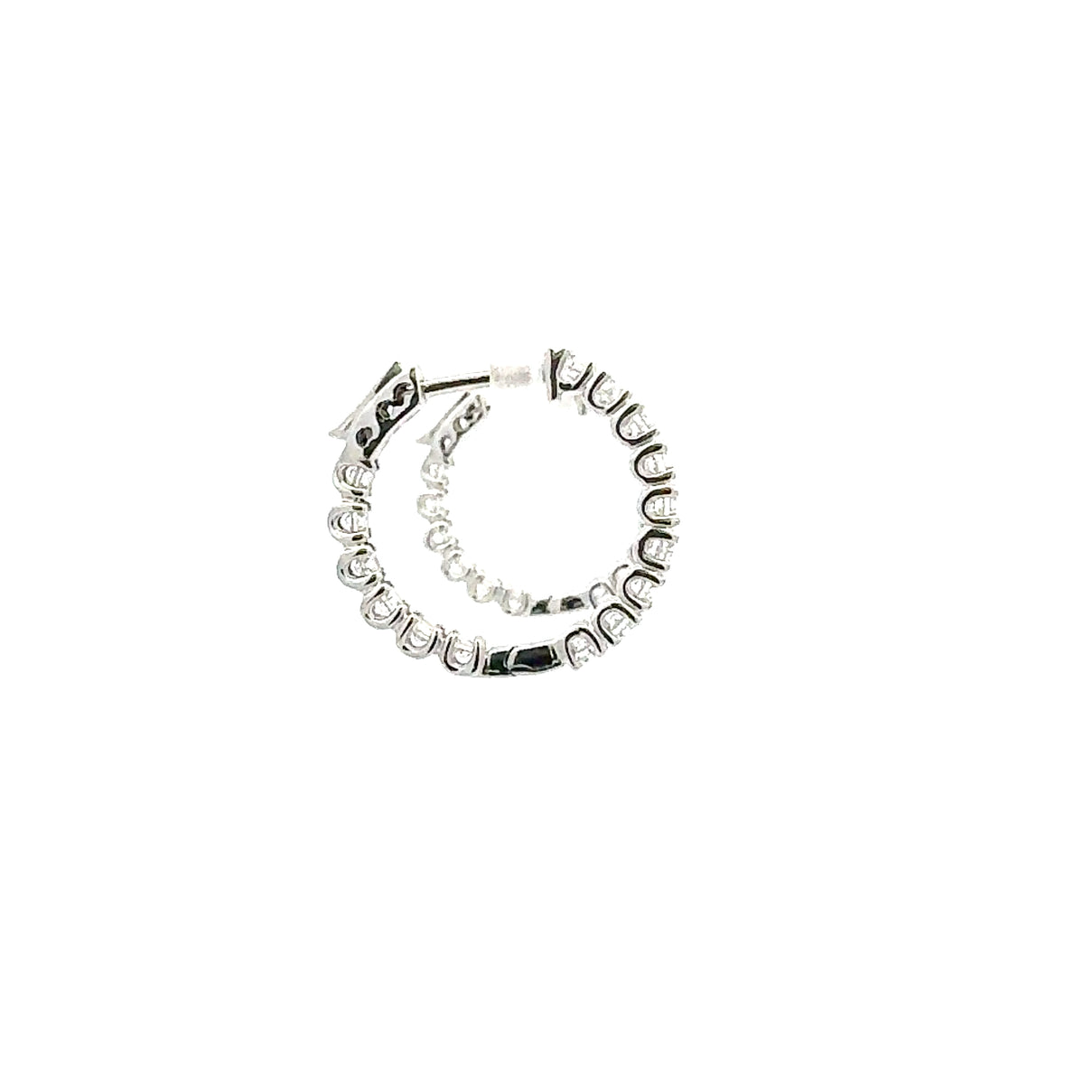 10K White Gold 0.50cttw Lab Grown Diamond Huggie / Hoop Earrings