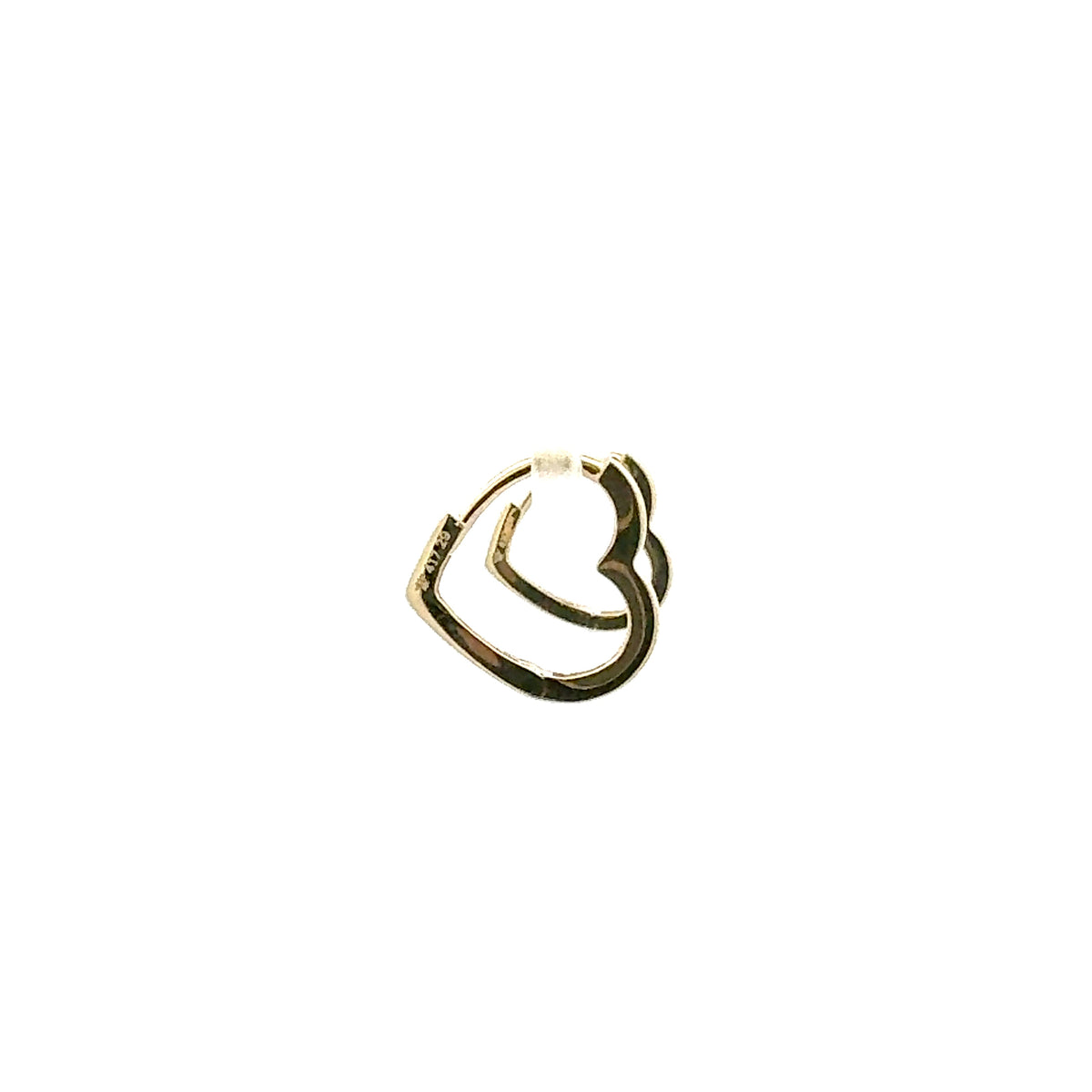 10K Yellow Gold Heart-Shaped Huggie Earrings