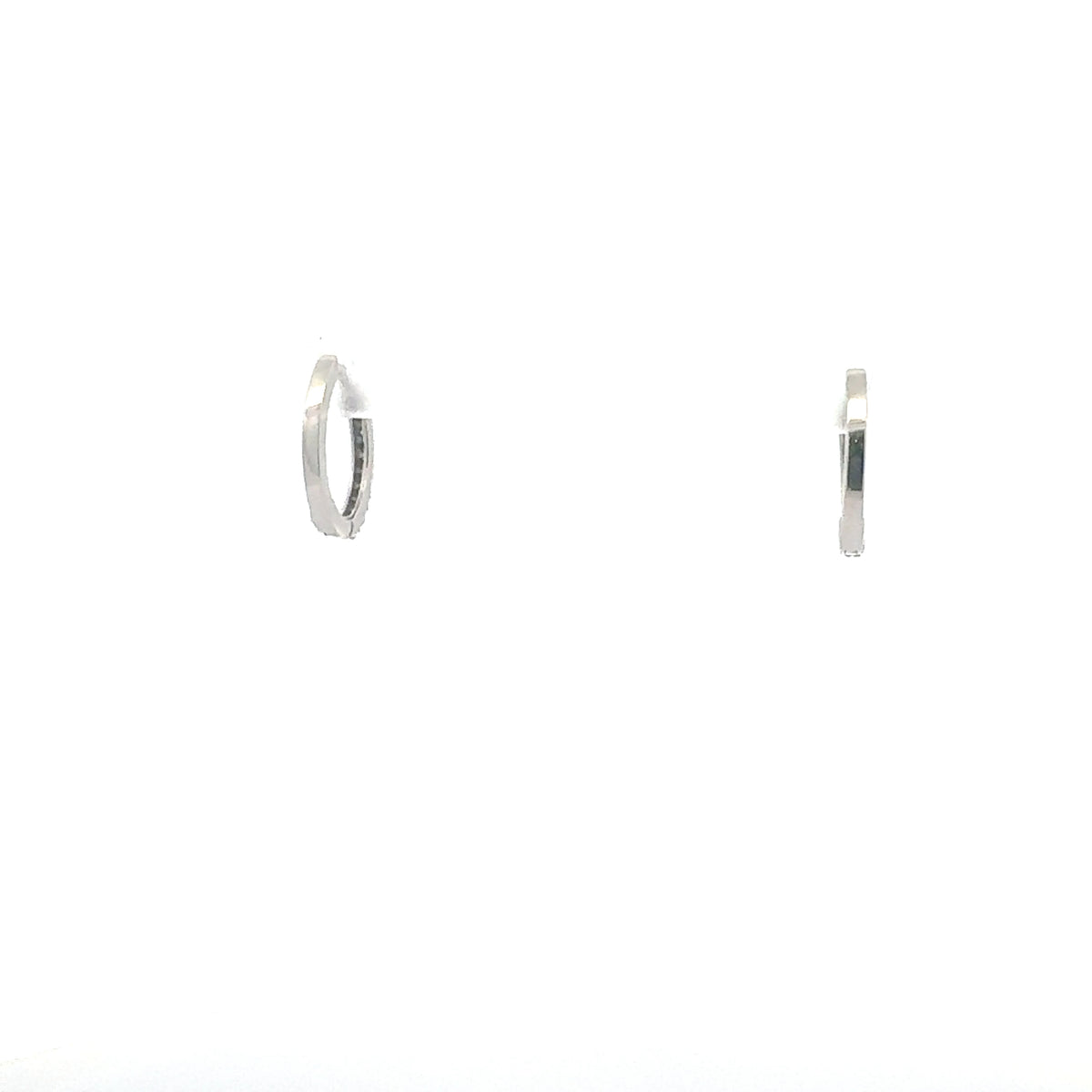 10K White Gold 0.05cttw Diamond Hoop / Huggie Earrings