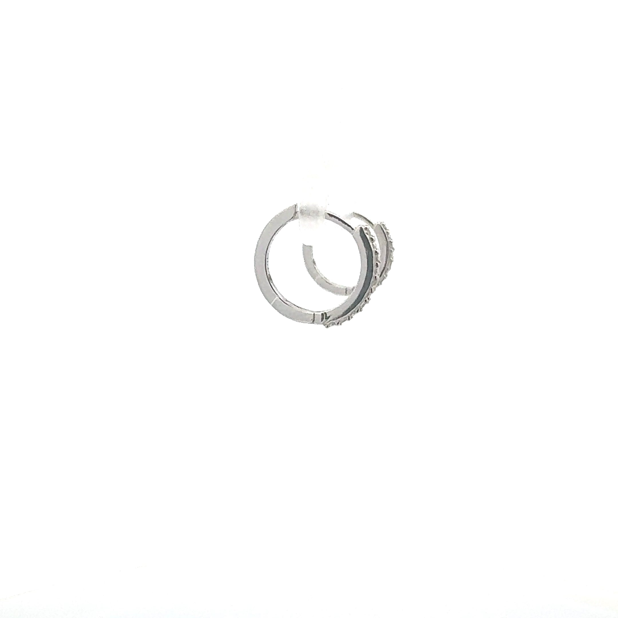 10K White Gold 0.05cttw Diamond Hoop / Huggie Earrings