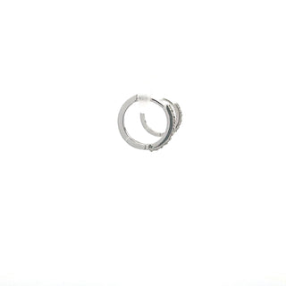 Pendientes tipo argolla/huggie con diamantes de 0,05 quilates en oro blanco de 10 quilates