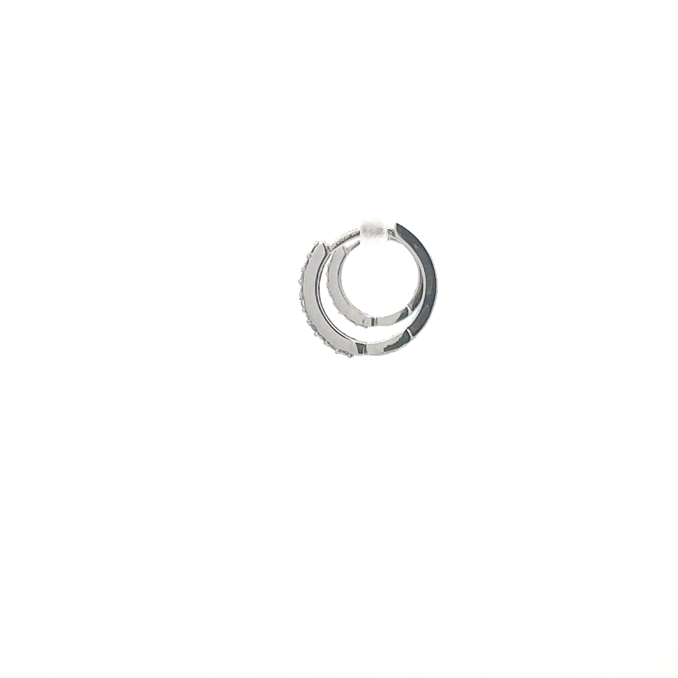 10K White Gold 0.05cttw Diamond Hoop / Huggie Earrings