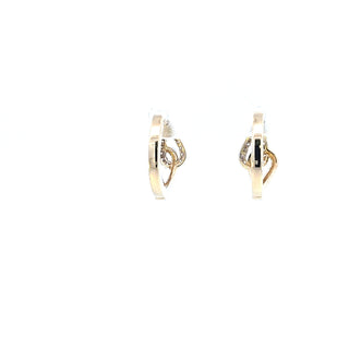 10K Yellow Gold Diamond Hoop Earrings