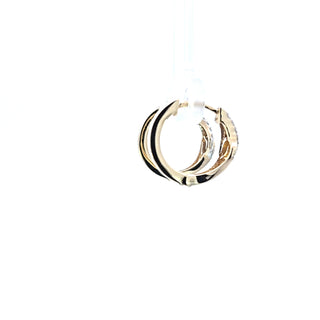 10K Yellow Gold Diamond Hoop Earrings