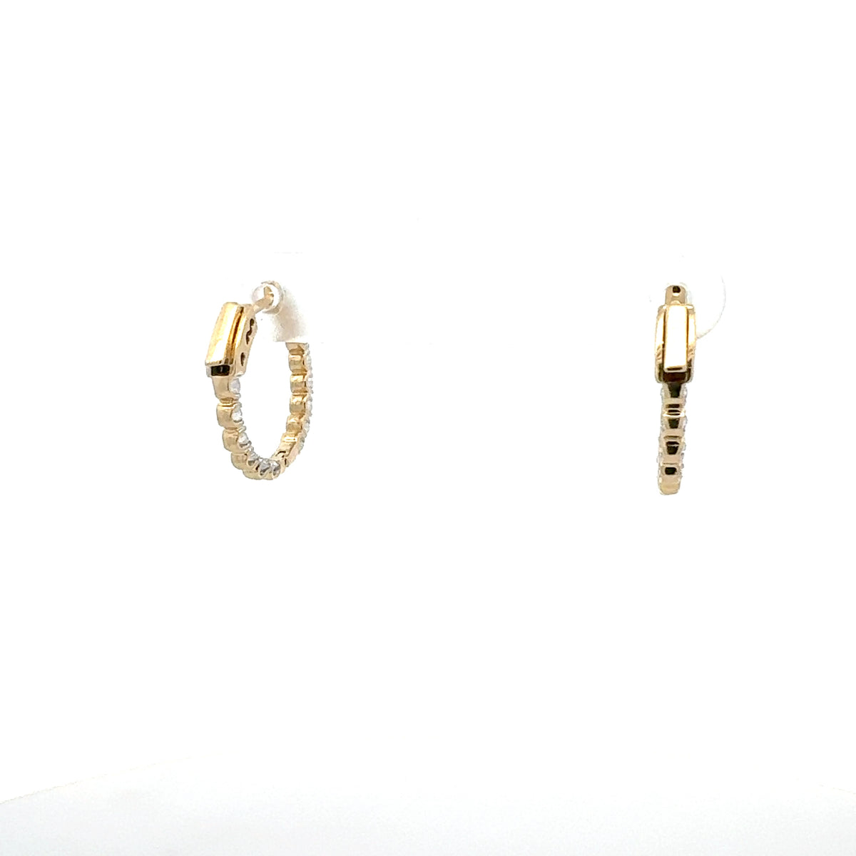 10K Yellow Gold 1.00cttw Lab Grown Diamond Huggie / Hoop Earrings