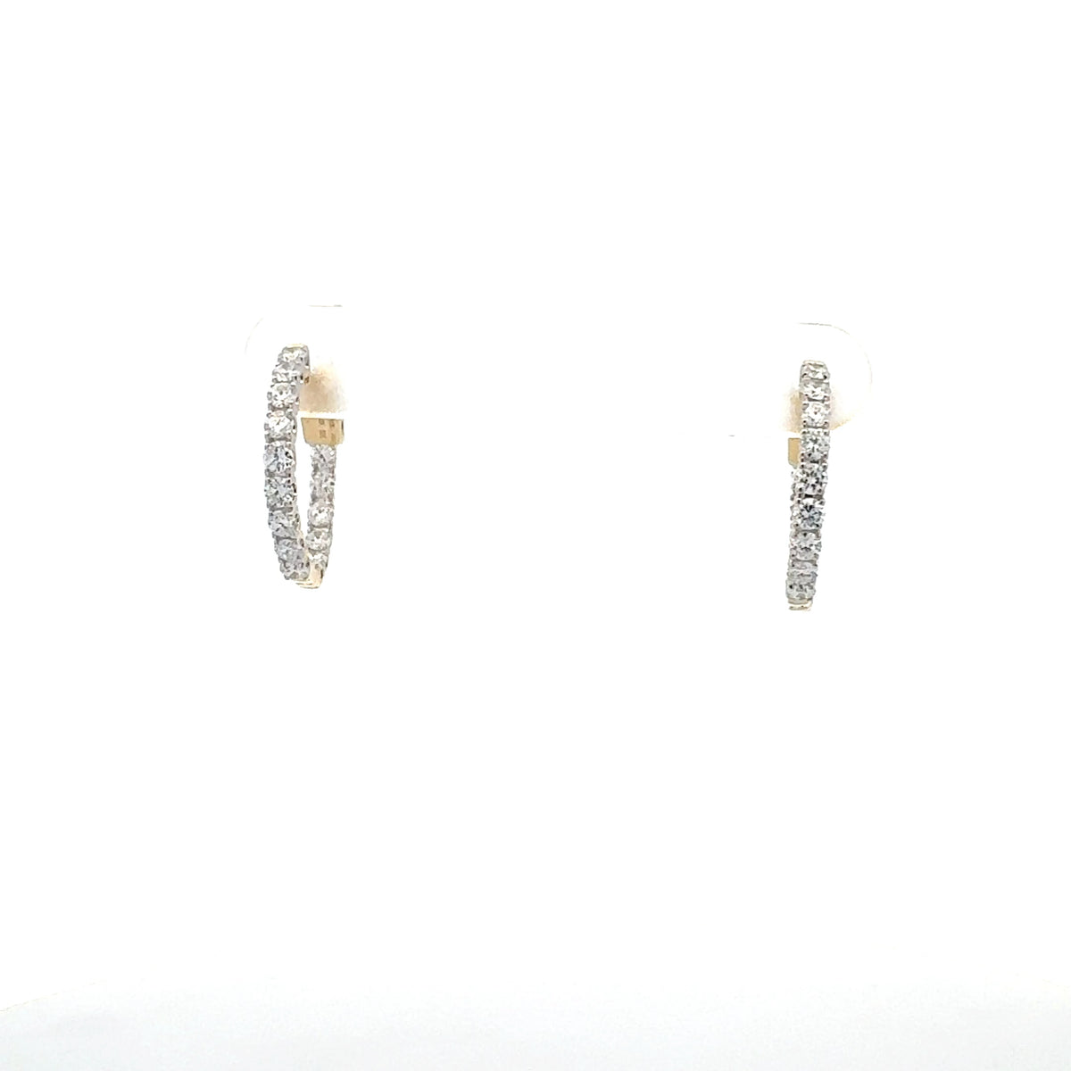 10K Yellow Gold 1.00cttw Lab Grown Diamond Huggie / Hoop Earrings