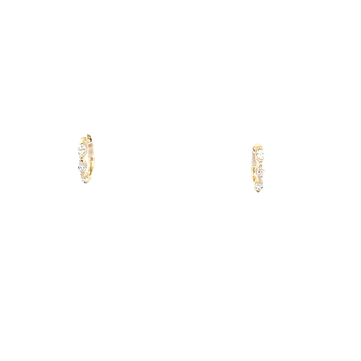 10K Yellow Gold 0.20cttw Diamond Hoop Earrings