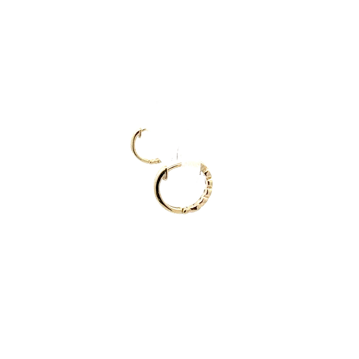 10K Yellow Gold 0.07cttw Diamond Hoop Earrings