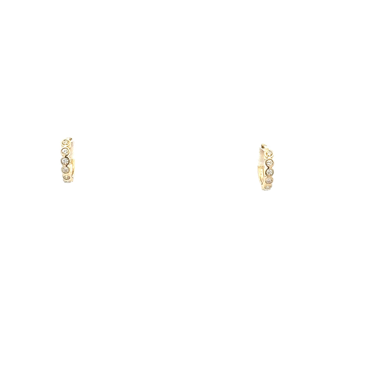 10K Yellow Gold 0.07cttw Diamond Hoop Earrings