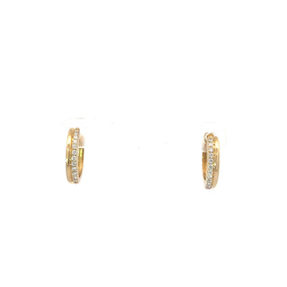 10K Yellow Gold 0.24cttw Canadian Diamond Hoop Earrings