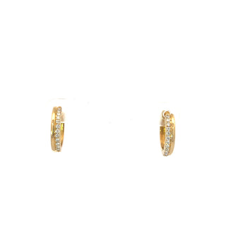 10K Yellow Gold 0.24cttw Canadian Diamond Hoop Earrings