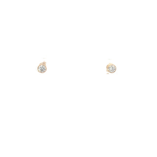 14k Yellow Gold 0.15cttw Diamond Bezel Set Earrings