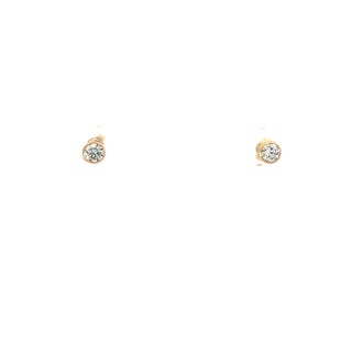 14k Yellow Gold 0.15cttw Diamond Bezel Set Earrings