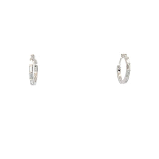 10K White Gold Diamond Hoop Earrings  0.30cttw