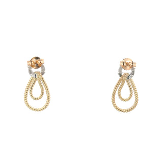 10K Yellow and white Gold Diamond Earrings