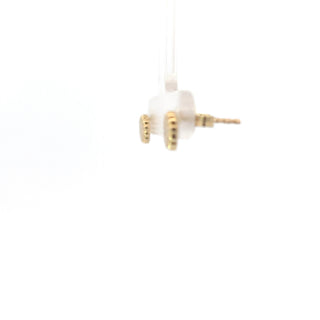 10K Yellow Gold Diamond Flower Earrings