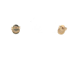10K Yellow Gold Diamond Flower Earrings