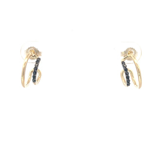 10K Yellow Gold Black Diamond Earrings