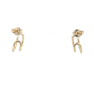 10K Yellow Gold Black Diamond Earrings