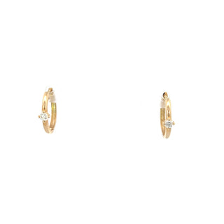 10K Yellow Gold 0.14cttw Canadian Diamond Hoop Earrings