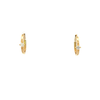 10K Yellow Gold 0.14cttw Canadian Diamond Hoop Earrings