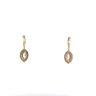 14K Yellow Gold 0.87cttw Maple Leaf Diamond Earrings