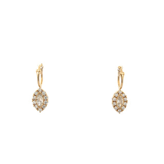 14K Yellow Gold 0.87cttw Maple Leaf Diamond Earrings