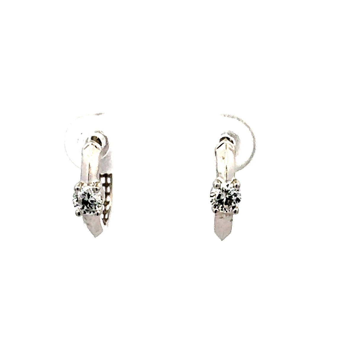 10K White Gold 0.40cttw Lab Grown Diamond Hoop / Huggie Earrings