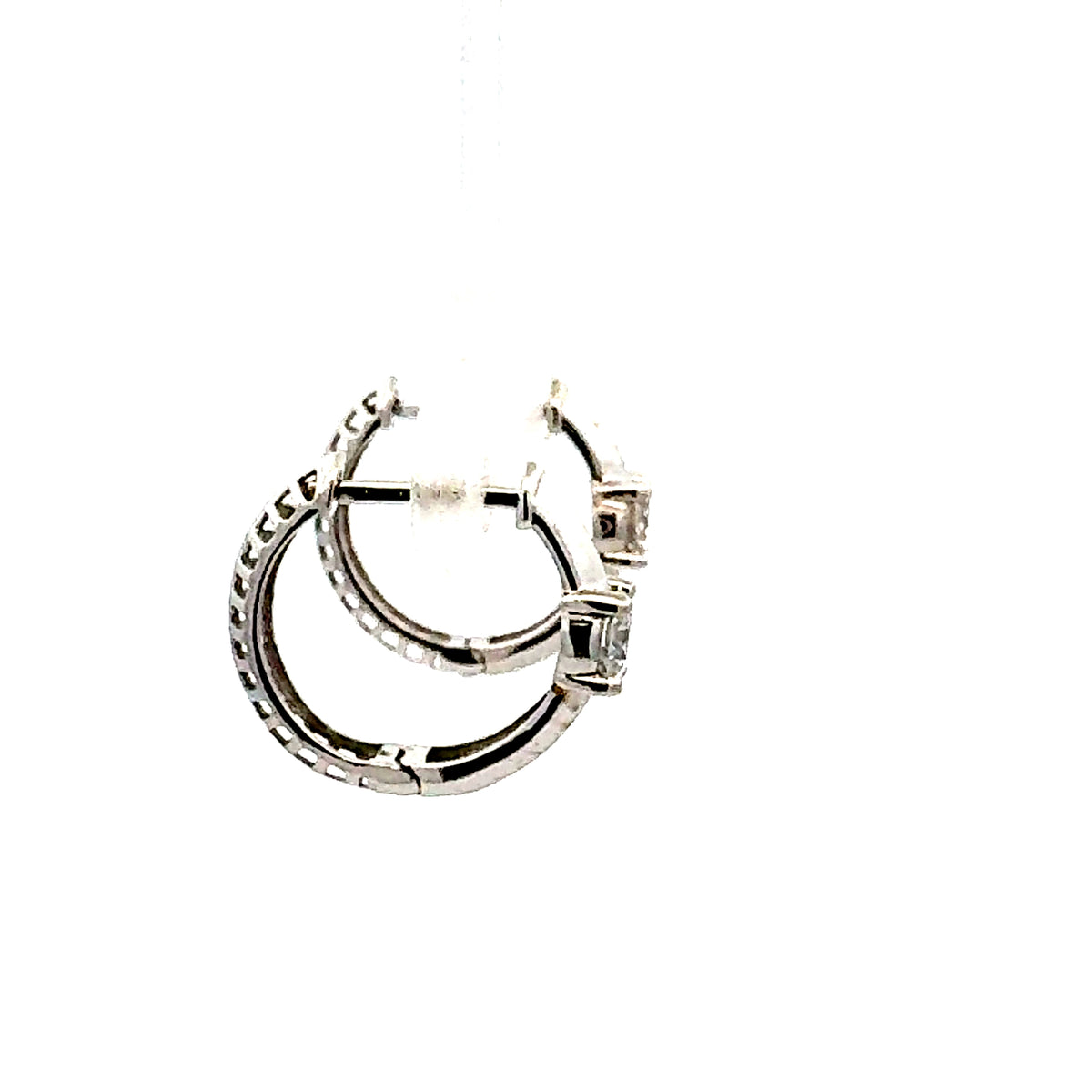 10K White Gold 0.40cttw Lab Grown Diamond Hoop / Huggie Earrings