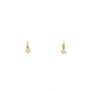 18k Yellow Gold 0.60cttw Maple Leaf Diamonds Earrings