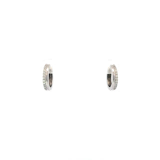 10K White Gold 0.24cttw Canadian Diamond Hoop Earrings