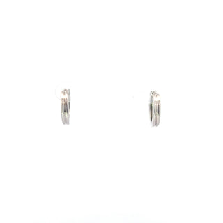 10K White Gold 0.24cttw Canadian Diamond Hoop Earrings