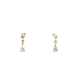 14K Yellow and White Gold 2.50cttw Lab Grown Diamond Earrings