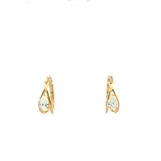 14K Yellow Gold 1.40cttw Lab Grown Diamond Earrings