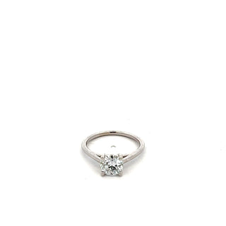 Anillo de diamantes de cuatro garras de corte brillante redondo de 0,50 a 3,00 quilates cultivado en laboratorio de 14 quilates