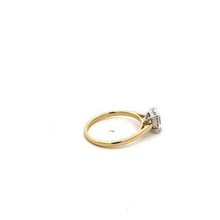 14K Yellow Gold 1.00cttw Lab Grown Oval Diamond Engagement Ring
