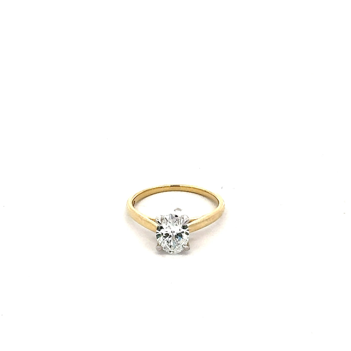 14K Yellow Gold 1.10cttw Lab Grown Oval Diamond Engagement Ring